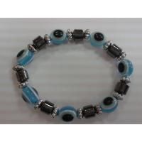 Pulsera Simil Cristal Ojo Turco Celeste (Contra Mal de Ojo) ...