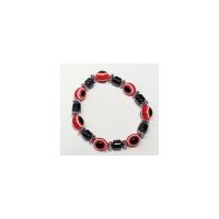 Pulsera Simil Cristal Ojo Turco Rojo (Contra Mal de Ojo) (Elastica) (HAS)