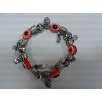 Pulsera Simil Cristal Ojo Turco Roja c/ Simbolos (Contra Mal...