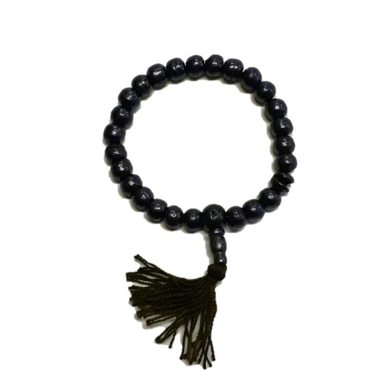 Pulsera Mala Tibetana Gris Bola 8 mm