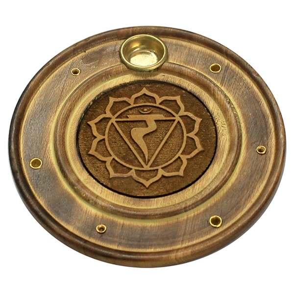 Porta Inciensos Chakra III 10 cm. (Madera)