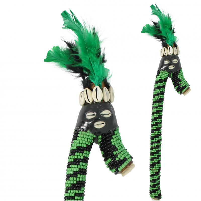 Sant. Garabato Oggun Forrado en cuentas/plumas Pequeño (25 a 35 cm)