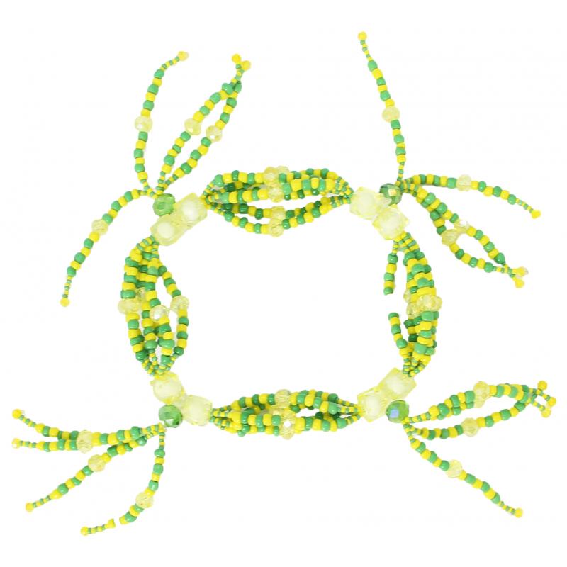 Collar Santeria Mazo Orula para cofa/Ikofa Pequeño (Verde - Amarillo) Diametro 12cm