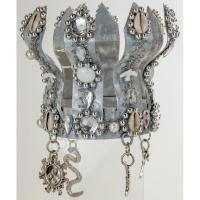 Sant. Corona Obatala Metal Decorada c/ Herram. mediana 15 x ...