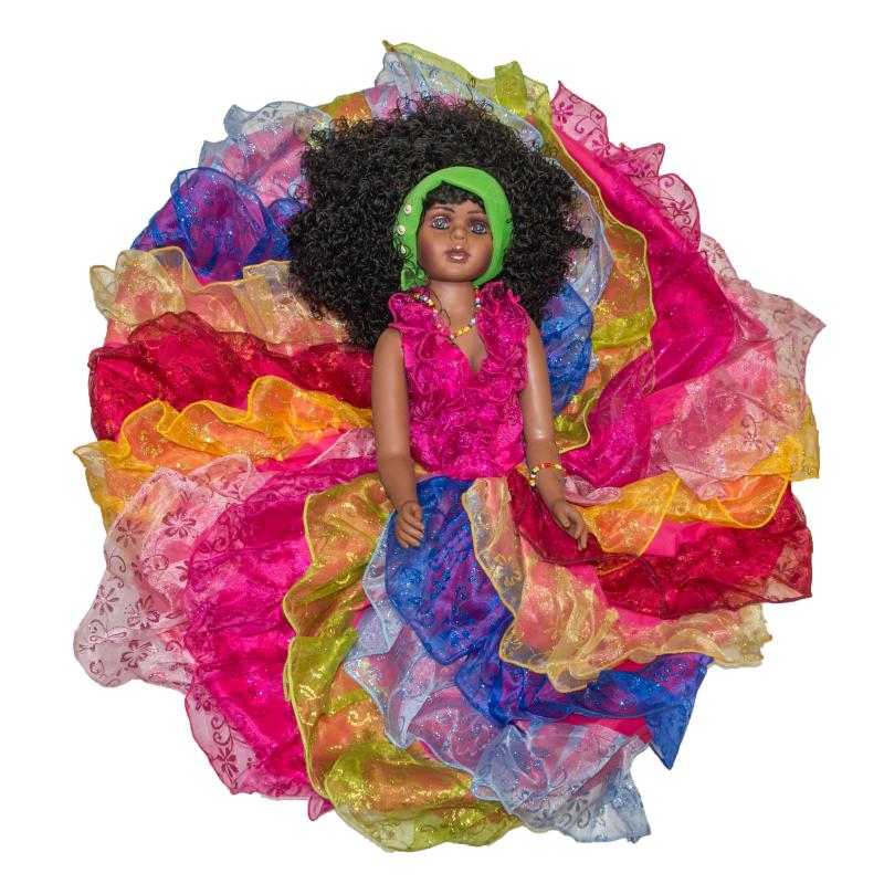 Muñeca Orisha Oya 70 cm. (Color + Vestido +  Accesorios)