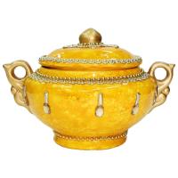Sopera Ceramica Decorada con Asas 33 x 23 cm Amarilla Lisa (...