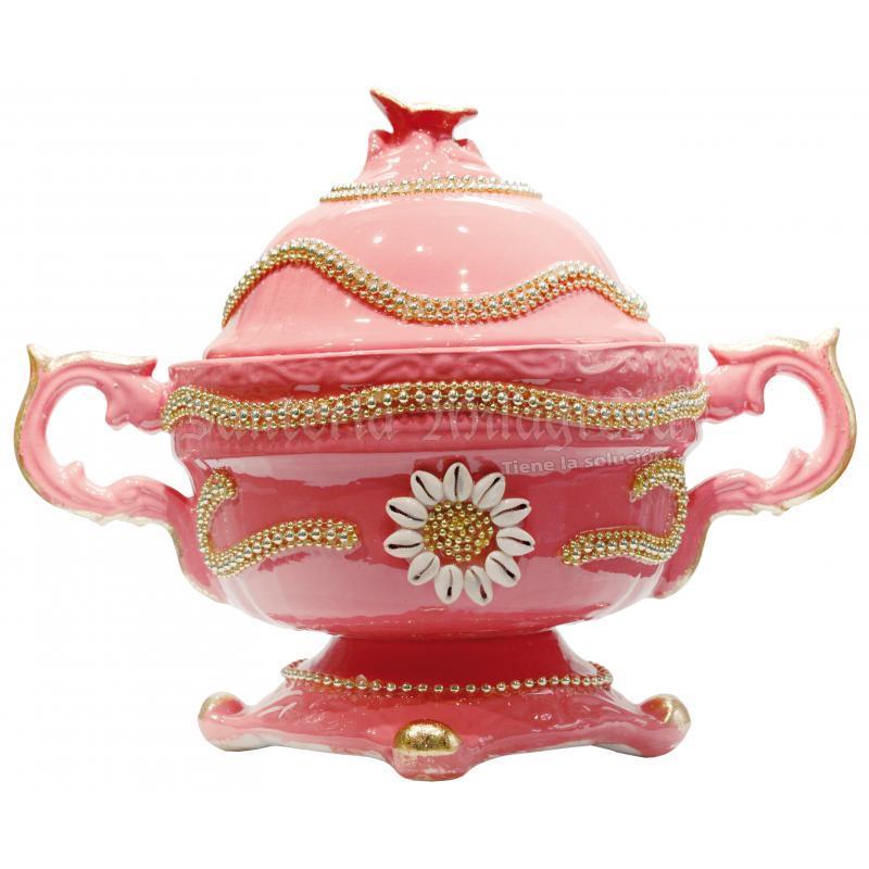 SOPERA Ceramica Obba Rosa con asas 35 x 45 cm (Motivos Cenefas y Cauries)