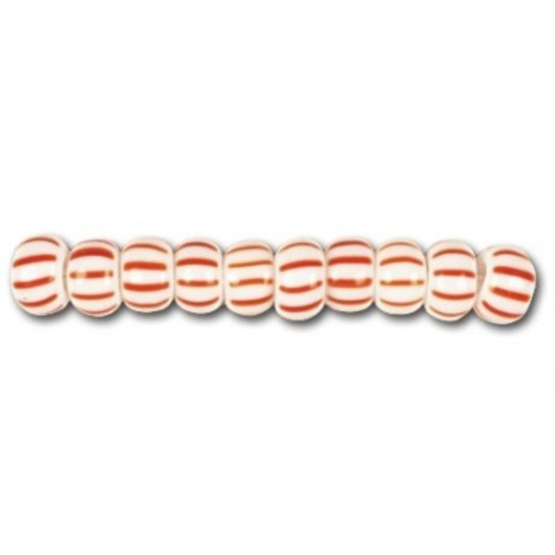 Cuenta Blanca con Rayas Rojas 100 g (6/03891) Premium