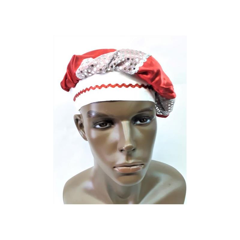 Gorro Santero Decorado Rojo y Blanco 54 cm Elastico (Chango)