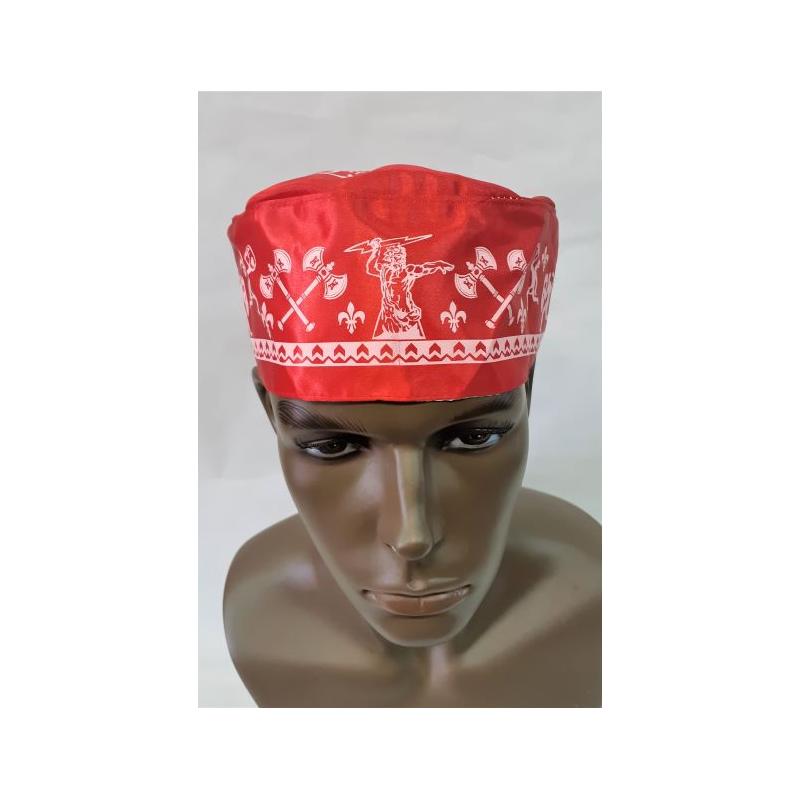 Gorro Santero Dibujos Chango 54 cm Elastico (Rojo Blanco)(Dibujos Impresos)