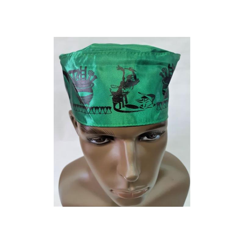 Gorro Santero Dibujos Oggun 54 cm Elastico (Verde)(Dibujos Impresos)