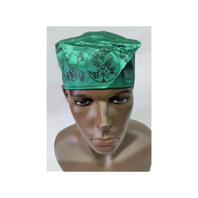 Gorro Santero Zarabanda 54 cm Elastico (Verde)(Dibujos Impresos) Oggun