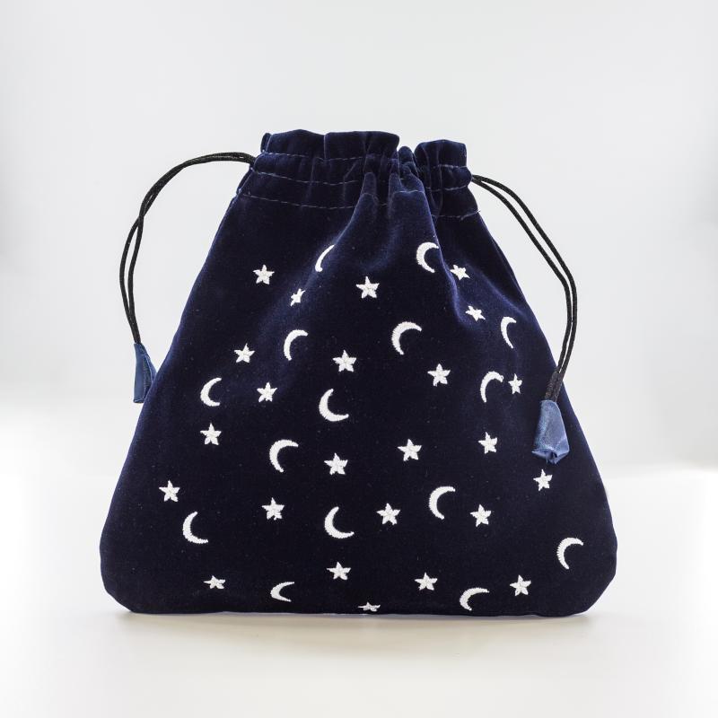 Bolsa Tarot Terciopelo Azul 20,5 x 20 cm (Motivo Estrellas y Lunas) *