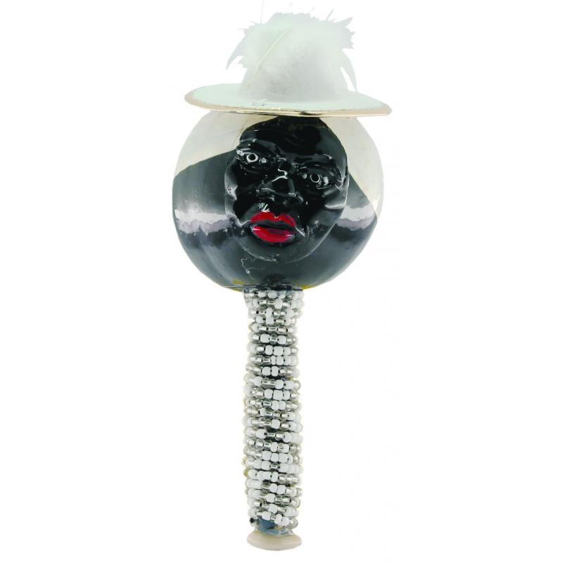 Maraca Obatala Cara con Sombrero 20 cm (Base con Ctas.) (Unidad)