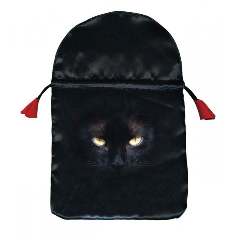 Bolsa Tarot Seda Negra 23 x 16 cm (Motivo Gato Negro) *