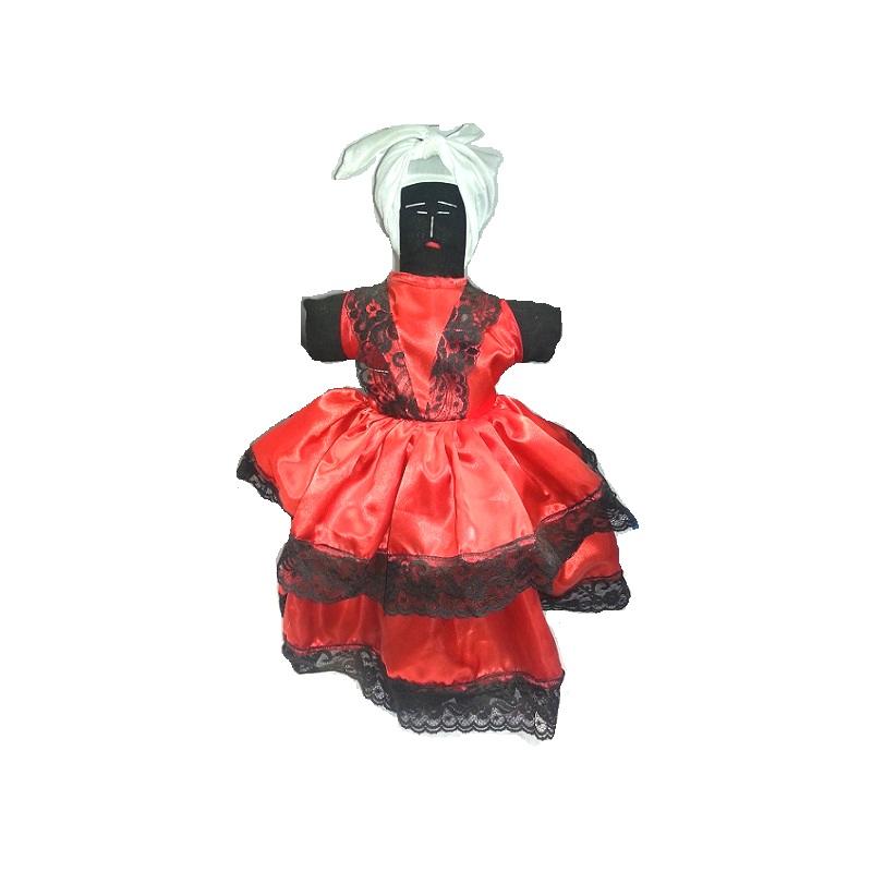 Muñeca Tela Eleggua con Vestido 55 x 18 cm (Origen Cuba)(HAS)