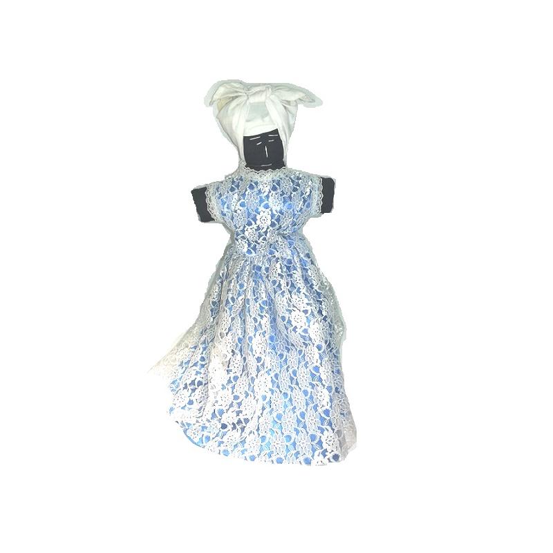 Muñeca Tela Yemanjá Olokum con Vestido 55 x 18 cm (Origen Cuba)