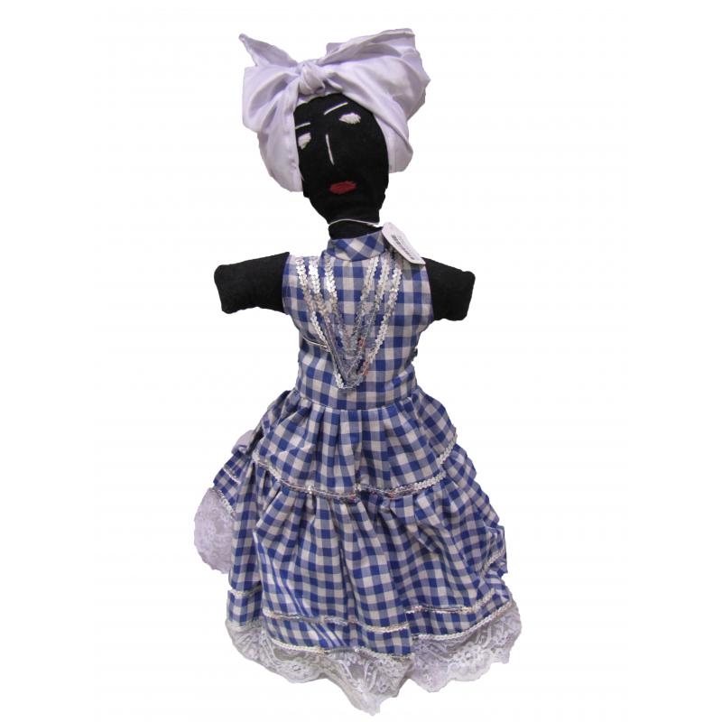 Muñeca Tela Yemanjá con Vestido 55 x 18 cm (Origen Cuba)(HAS)