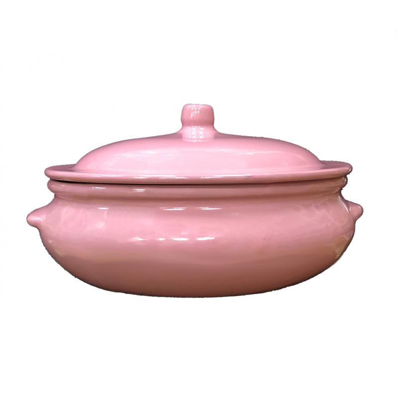 Sopera Ceramica Rosa 4L (Obba) 34 x 18 x 10 cm. Diametro 26 cm (producto Artesanal puede tener irreg