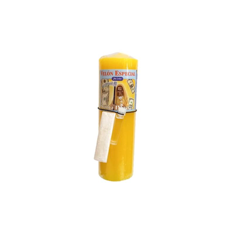 Velon Completo Santa  Muerte Amarillo  (Incluye Aceite + Polvo)