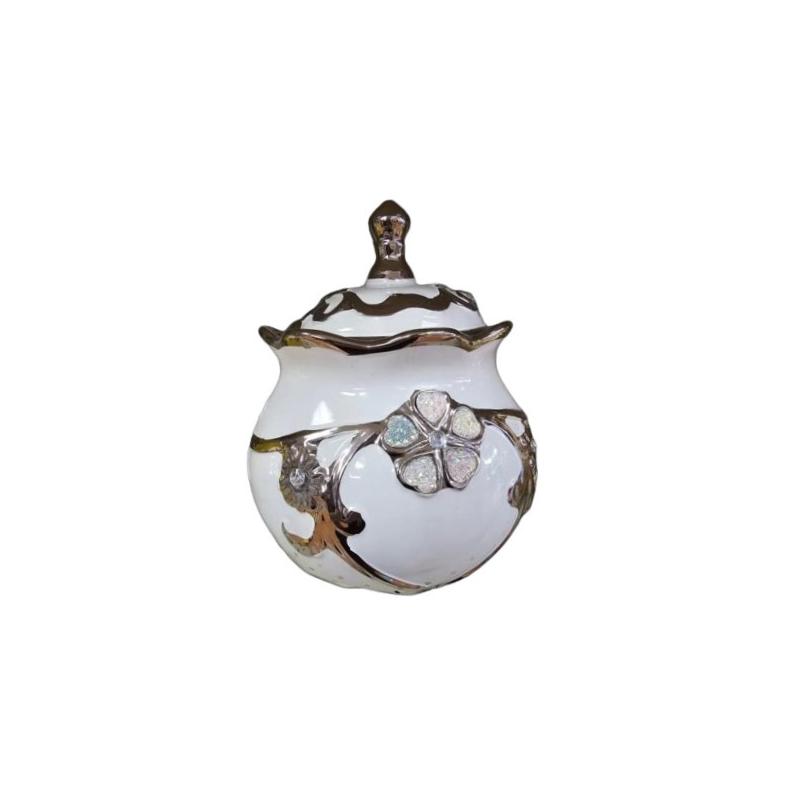 Sopera Porcelana Obatala 29 x 24 cm (Blanca con plateado)