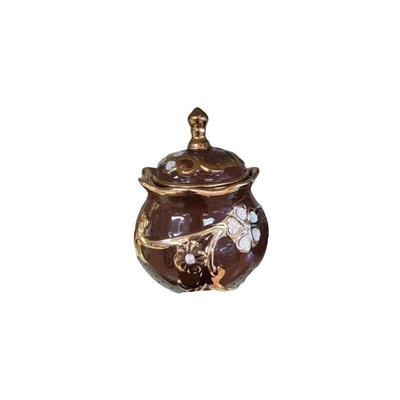 Sopera Porcelana Oya 29 x 24 cm (Marron con dorado)