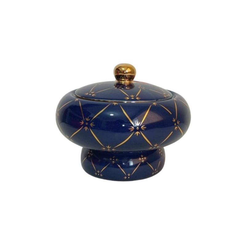 Sopera Porcelana Ibeyis 12 x 15 cm (Azul con dorado)