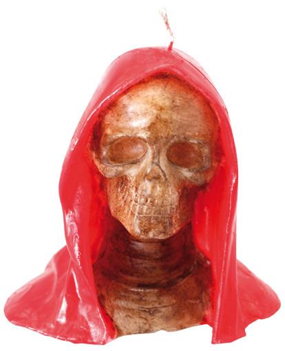 Vela Forma Santa Muerte c/ Capucha 15 cm (Roja)