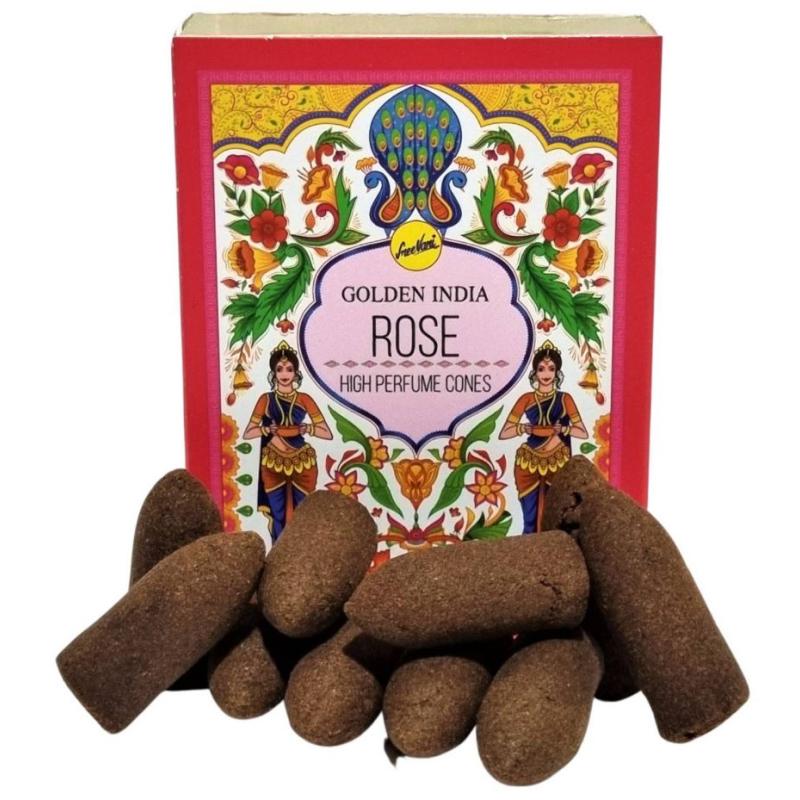 Cono reflujo Golden Indian Rose-Rosa (10 conos-37g) (Sree Vani) (P12)