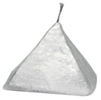 Vela Forma Piramide Pequeña 6 cm (Plateado)