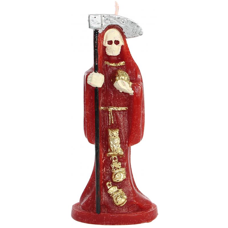 Vela Forma Santa Muerte c/ Guadaña 16 cm (Rojo)