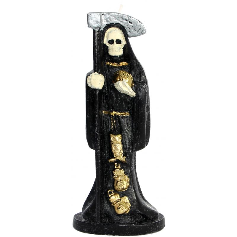 Vela Forma Santa Muerte c/ Guadaña 16 cm (Negro)