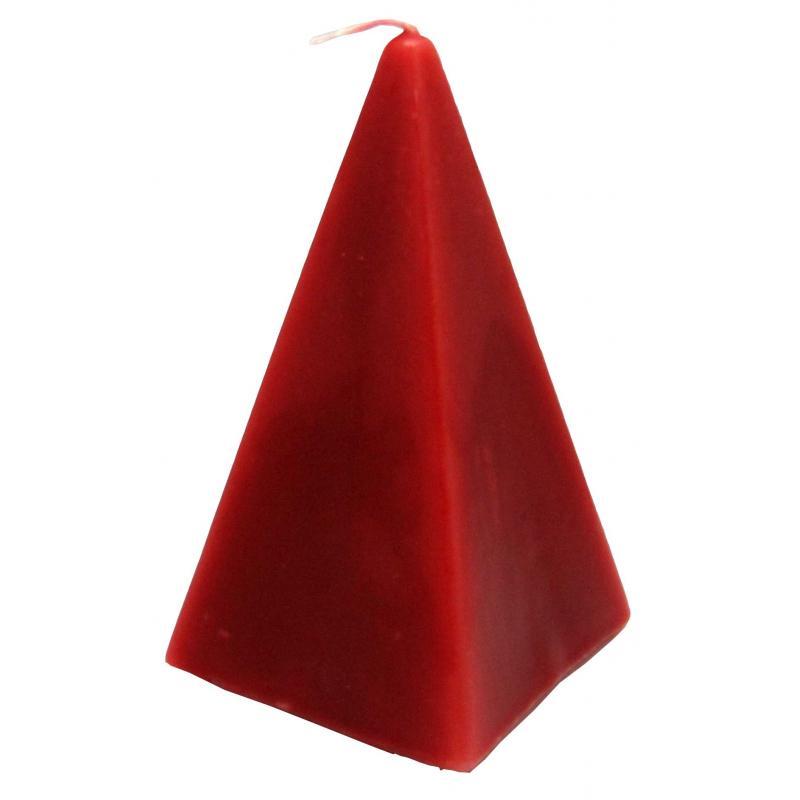 Vela Forma Piramide Mediana 13 cm (Rojo)