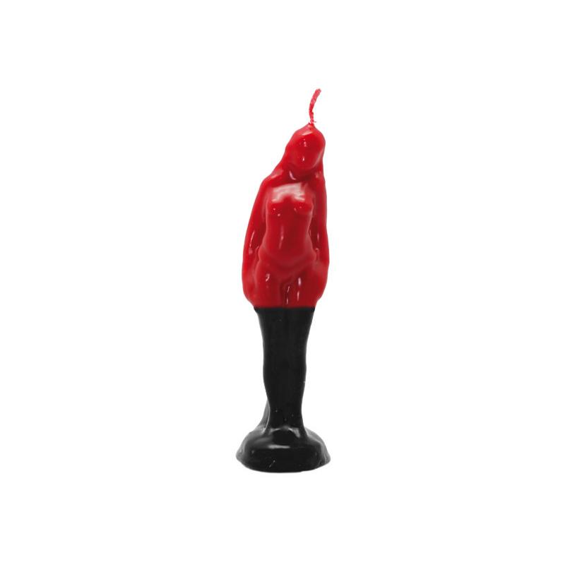 Vela Forma Pomba Gira 14 cm (Rojo-Negro)