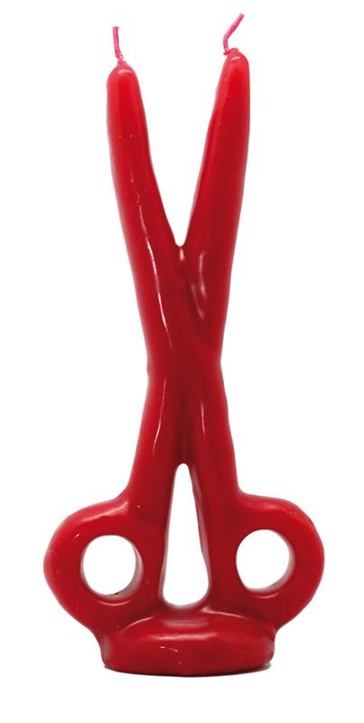 Vela Forma Tijera 16 cm (Rojo)