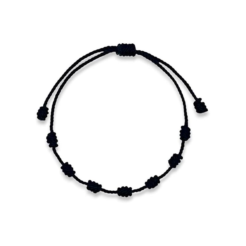 Pulsera Hilo Negra 7 Nudos