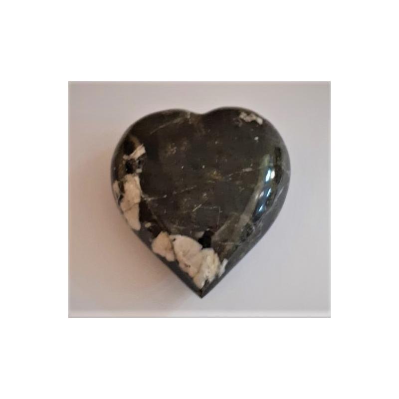 PIEDRA Forma Corazon Onix Negro 8 cm