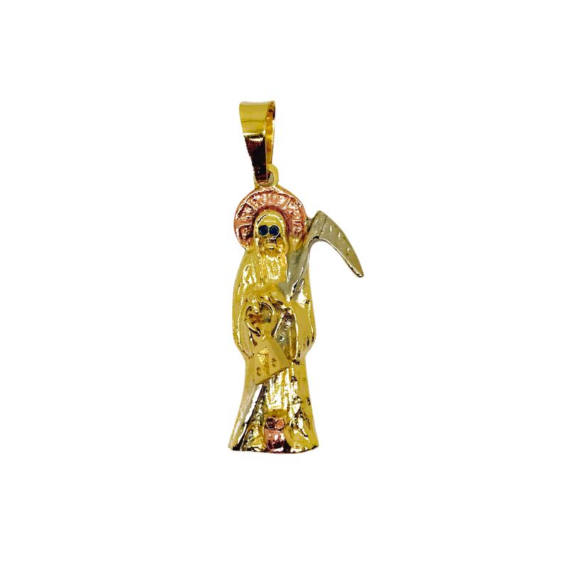 Amuleto Santa Muerte Tumbaga Balanza Movible 3 Metales 05 cm