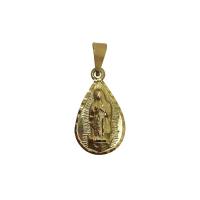 Amuleto Guadalupe o Lupita Tumbaga Lagrima Dorada 2.5 cm