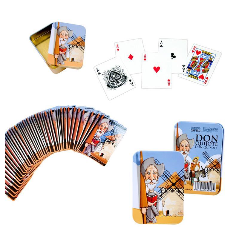 Baraja Poker Don Quijote - Cervantes 7x10 cm en Lata / In a Tin