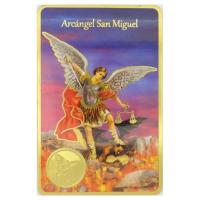 Estampa Arcangel San Miguel 06 x 09 cm c/ Medalla Grabada