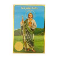 Estampa con Medalla grabada San Judas Tadeo 6 x 9 cm.