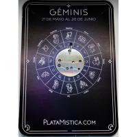 Colgante Chapa Constelacion Geminis - plata 925