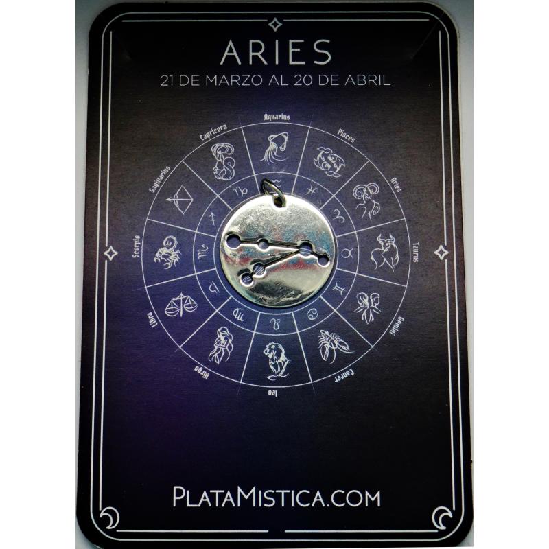 Colgante Chapa Constelacion Aries - plata 925