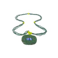 Collar Santeria con Medallon IFA (verde-marron)