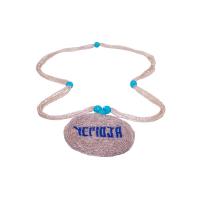 Collar Santeria con Medallon YEMOJA (cristal transparente)