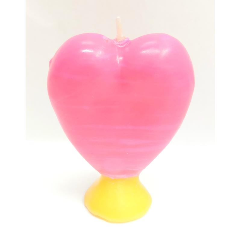 Vela Forma Corazon 9 cm. (Miel - Rosa) *