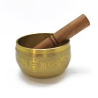Cuenco tibetano laton dorado Ø 10,5 cm - 500 g. **