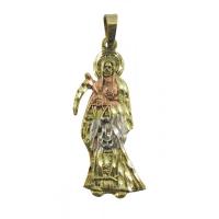 Amuleto Santa Muerte Tumbaga Plana 3 Metales 04.5 cm