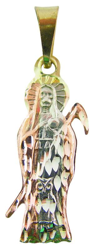 Amuleto Santa Muerte Tumbaga Plana 3 Metales 05 cm